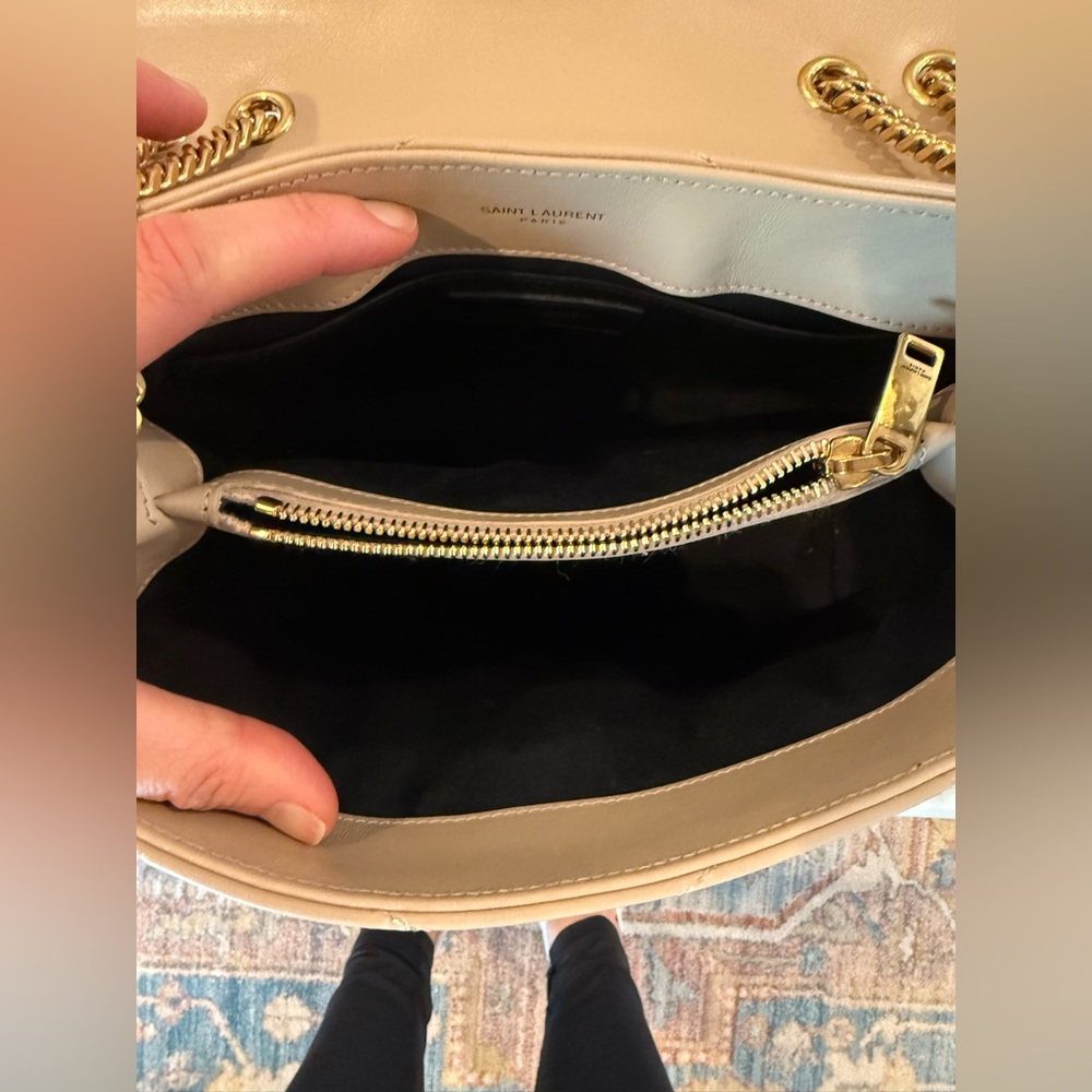 Saint Laurent Loulou Small Crossbody in Beige - Picture 8 of 17